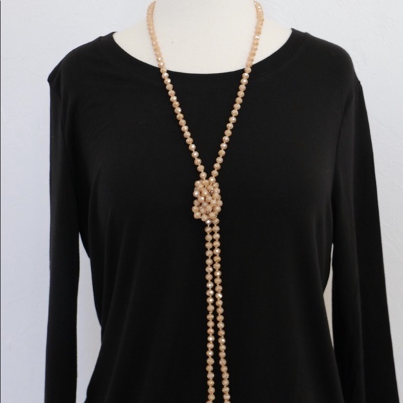 NWOT Point Of Perfection Beaded Necklace in Taupe - Picture 2 of 8